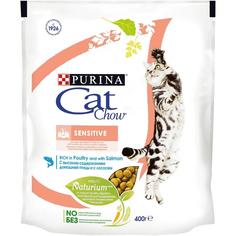 Сухой корм Cat Chow для взрослых кошек с чувствительной пищеварительной системой с высоким содержанием домашней птицы и лососем, 400гр