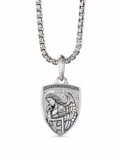 David Yurman серебряная подвеска St. Michael с бриллиантами