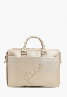 Сумка Guess 15", Saffiano Script logo Bag Gold