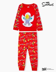 Пижама с новогодним принтом The Simpsons для девочки Gloria Jeans