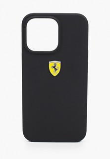 Чехол для iPhone Ferrari Ferrari для iPhone 13 Pro чехол Liquid silicone with metal logo Hard Black