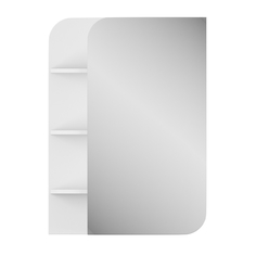Зеркало-шкаф uncoria лина 50 см полки слева белое 65017