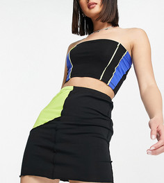 Эксклюзивная разноцветная юбка в стиле колор блок от комплекта Noisy May-Разноцветный