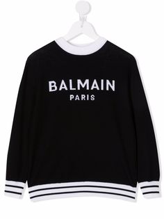 Balmain Kids шерстяной джемпер с логотипом