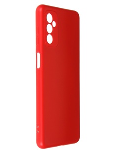 Чехол DF для Samsung Galaxy M52 (5G) c микрофиброй Silicone Red sOriginal-31
