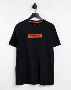 Черная футболка с нашивкой-липучкой Nautica Competition Renzo-Черный цвет