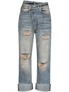 R13 джинсы Crossover с эффектом потертости