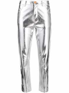 Parlor укороченные брюки с эффектом металлик