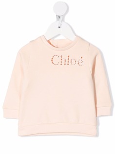 Chloé Kids толстовка с английской вышивкой