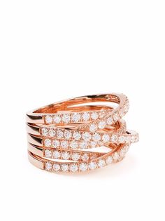 LEO PIZZO кольцо Waves из розового золота с бриллиантами