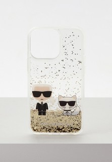 Чехол для iPhone Karl Lagerfeld 13 Pro, Liquid glitterKarl & Choupette Gold