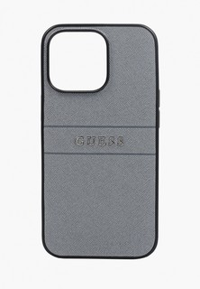 Чехол для iPhone Guess 13 Pro, PU Saffiano with metal logo Grey