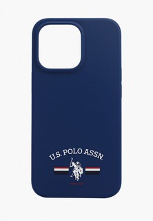 Чехол для iPhone U.S. Polo Assn. 13 Pro Liquid silicone Flag logo Hard Navy