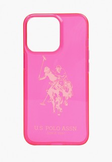 Чехол для iPhone U.S. Polo Assn. 13 Pro TPU FLUO Logo Big horse Hard Pink