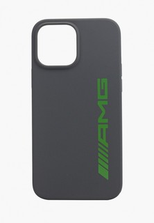 Чехол для iPhone Mercedes-Benz 13 Pro Max Liquid silicone with Green big logo Hard Grey