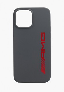 Чехол для iPhone Mercedes-Benz AMG 13 Pro Max Liquid silicone with Red big logo Hard Grey