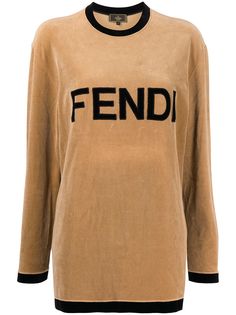 Fendi Pre-Owned толстовка 1990-х годов с круглым вырезом и логотипом