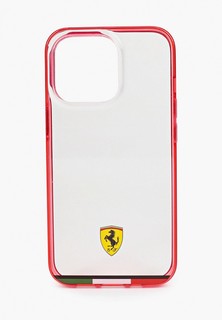 Чехол для iPhone Ferrari Ferrari для iPhone 13 Pro чехол PC/TPU Italia stripe Hard Transparent/Red