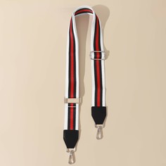 Ручка для сумки, стропа с кожаной вставкой, 140 × 3,8 см, цвет белый/чёрный/красный Арт Узор