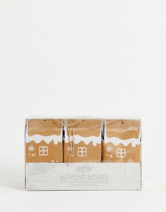 Новогодние коробки для упаковки подарков в виде пряничного домика Ginger Ray-Светло-бежевый цвет