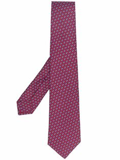 Kiton шелковый галстук с геометричным принтом