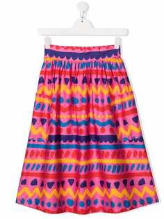 Stella McCartney Kids юбка миди с абстрактным принтом