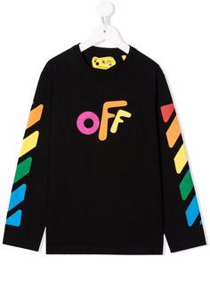 Off-White Kids футболка с длинными рукавами и логотипом