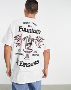 Oversized-футболка с принтом "Fountain of Dreams" на спине HNR LDN-Белый Honour