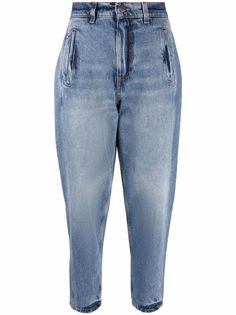 TWINSET укороченные джинсы с завышенной талией