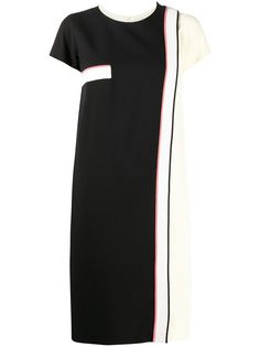 Fendi Pre-Owned платье-футболка 2010-х годов с контрастной вставкой