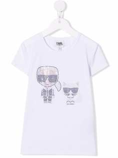 Karl Lagerfeld Kids футболка с вышивкой Karl