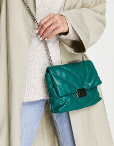 Зеленая сумка на плечо со стеганым шевронным узором Truffle Collection-Зеленый цвет
