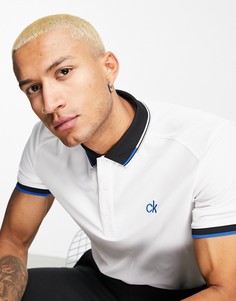 Белая футболка-поло с контрастным кантом Calvin Klein Golf-Белый