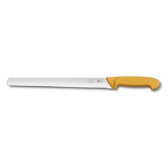 Нож кухонный Victorinox Swibo, универсальный, 300мм, заточка серрейтор, стальной, желтый [5.8443.30]