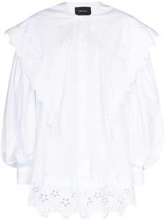 Simone Rocha платье-рубашка мини с английской вышивкой