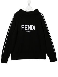 Fendi Kids кашемировое худи с логотипом