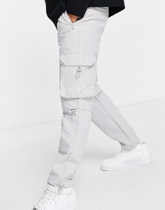 Прямые серые брюки карго Topman Untld-Серый