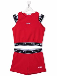 MSGM Kids спортивный комплект из топа и шортов с логотипом