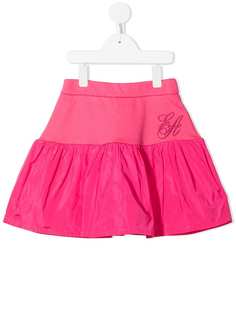 Emporio Armani Kids расклешенная юбка мини с вышитым логотипом