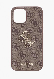 Чехол для iPhone Guess 12 Pro Max, PU 4G Big metal logo Brown