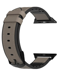 Аксессуар Ремешок SwitchEasy для APPLE Watch 42-44-45mm Hybrid Leather-Silicone Grey GS-107-214-274-203