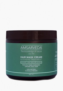 Маска для волос Amsarveda для интенсивного ухода за волосами с протеинами шелка Hair Mask Cream Intensive Treatment 400 мл