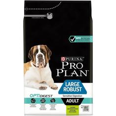 Сухой корм Pro Plan для взрослых собак крупных пород с мощным телосложением с чувствительным пищеварением, ягненок и рис, 3кг