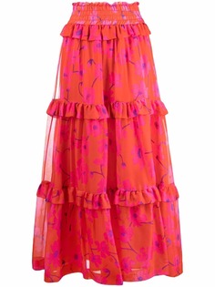 P.A.R.O.S.H. ярусная юбка макси с цветочным принтом