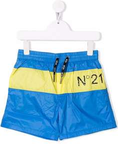 Nº21 Kids плавки-шорты с полоской и логотипом
