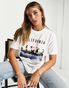 Белая футболка с принтом "California" Rebellious Fashion-Белый