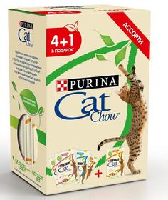 Ассорти влажных кормов для взрослых кошек Purina Cat Chow 4+1, 5х85гр