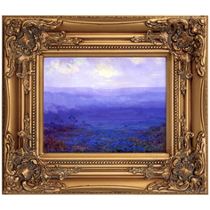 Репродукция «люпины в техасе» в картинной раме «шелли» (object desire) синий 34x40x5 см.