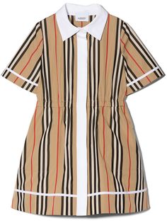 Burberry Kids платье-рубашка с отделкой Icon Stripe