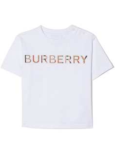 Burberry Kids футболка с вышитым логотипом